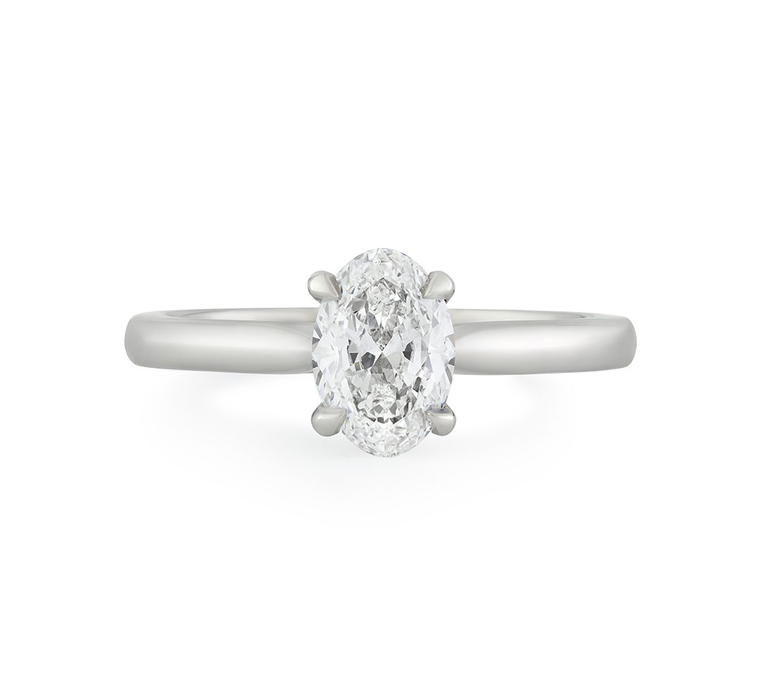 Signature Platinum Oval Cut Diamond Engagement Ring Signature Platinum Oval Cut Diamond Engagement Ring