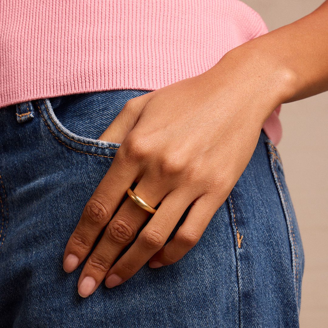 18ct Yellow Gold Domed Ring