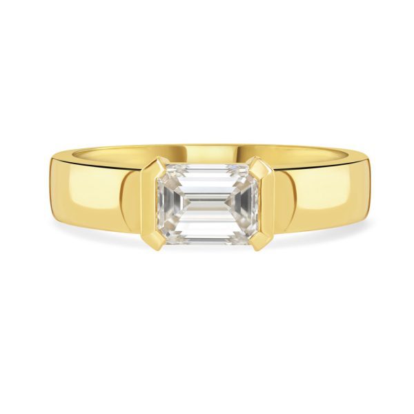 Signature Yellow Gold Emerald Cut Diamond Ring