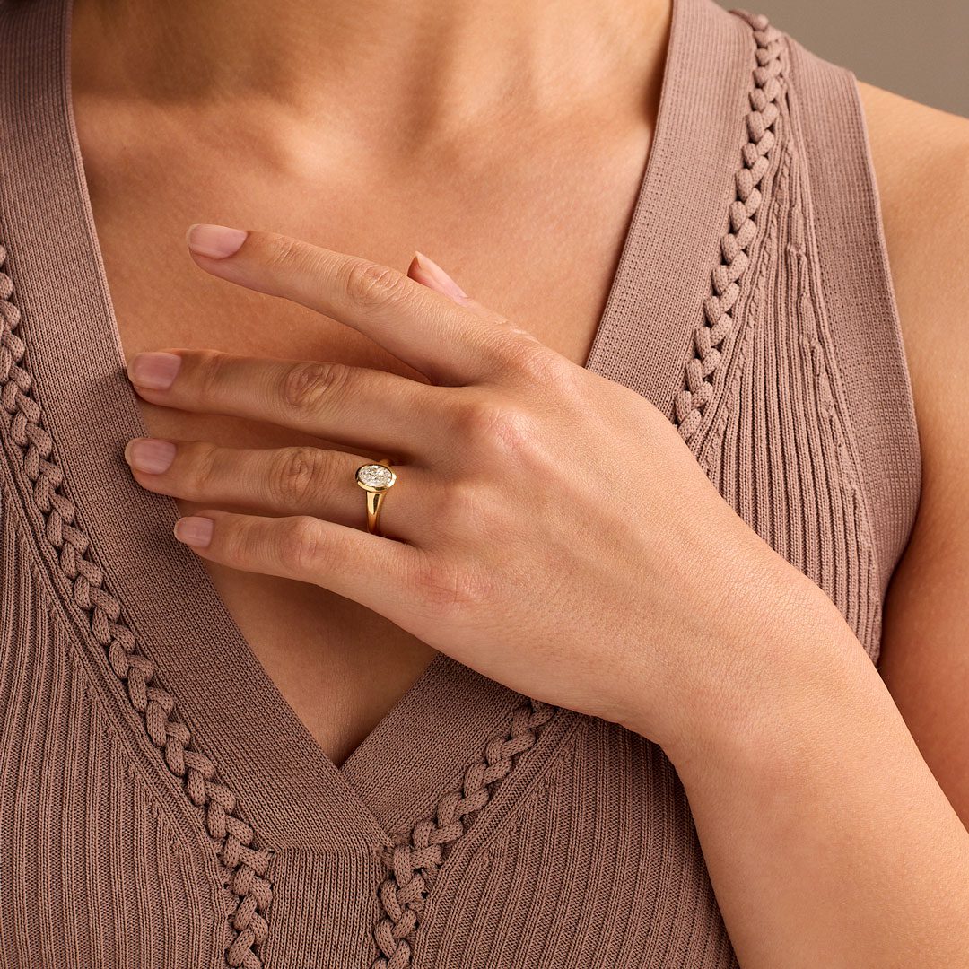 Alina 18ct Yellow Gold Oval Cut Diamond Solitaire Ring