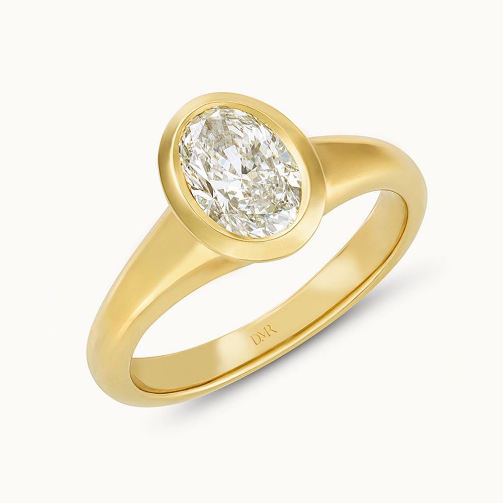 Alina 18ct Yellow Gold Oval Cut Diamond Solitaire Ring