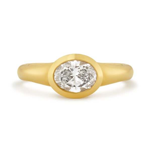 Alina 18ct Yellow Gold Oval Cut Diamond Solitaire Ring