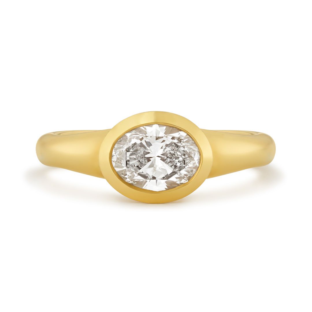 Alina 18ct Yellow Gold Oval Cut Diamond Solitaire Ring