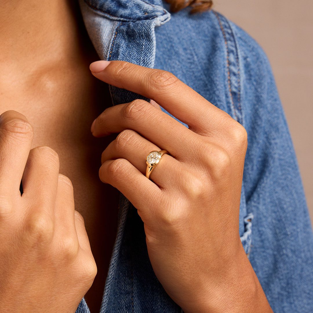 Alina 18ct Yellow Gold Oval Cut Diamond Solitaire Ring